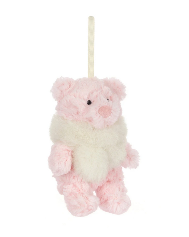 Jellycat Leola Bear Winter Warmer Decoration Soft Toys in at Wrapsody
