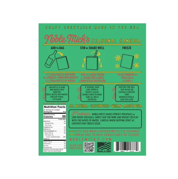Noble Mick's Seasonal Sangria Frozen Cocktail Mix