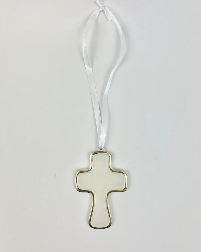 Encanto Athens Cream Cross Ornament Home Decor in  at Wrapsody