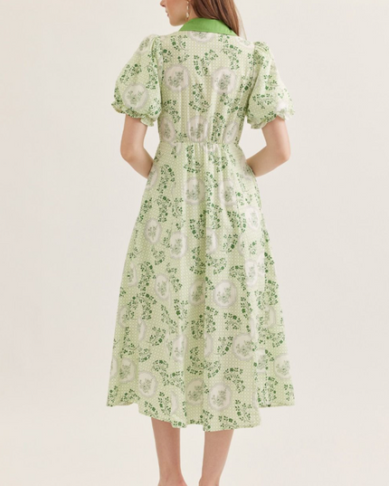 Floral Print Matcha Midi Dress Dresses in at Wrapsody