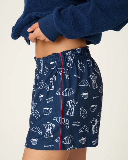 PJ Salvage Bonjour Babe Navy Shorts Loungewear in at Wrapsody