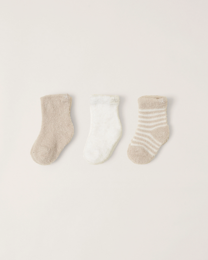 Barefoot Dreams Infant Socks Set of 3 - Stone Pearl Baby in  at Wrapsody