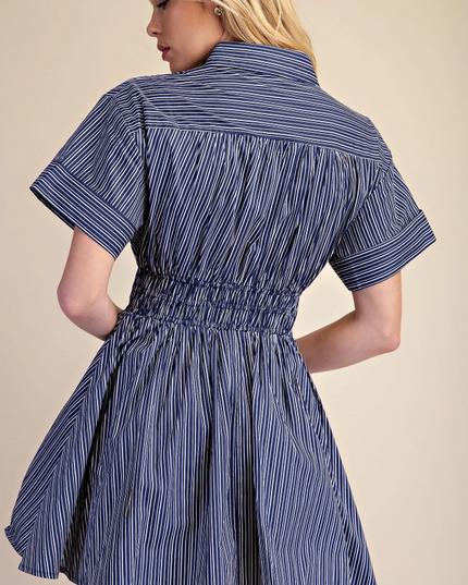 Striped Navy Mini Dress