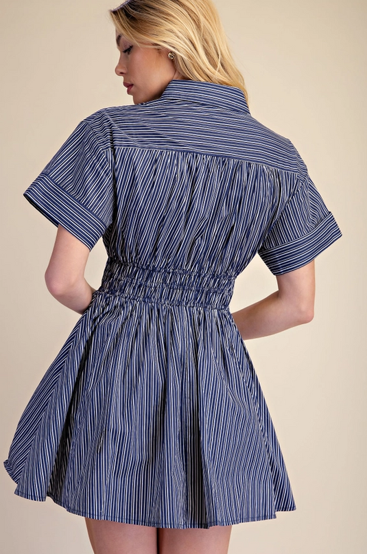 Striped Navy Mini Dress