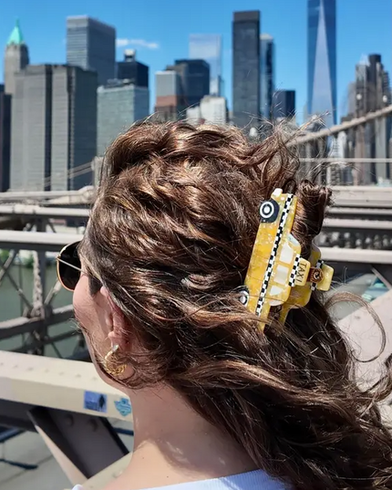 Solar Eclipse Yellow Taxi Cab Hair Clip