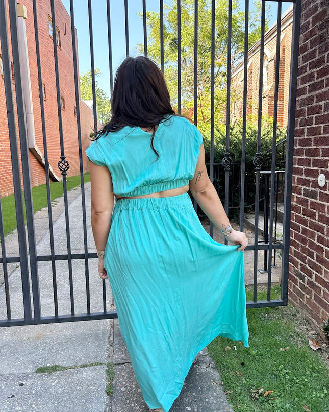 Elena Maxi Dress - Turquoise Dresses in  at Wrapsody