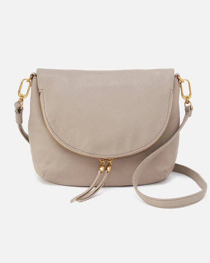 Hobo Fern Foldover Messenger in Taupe Handbags in  at Wrapsody