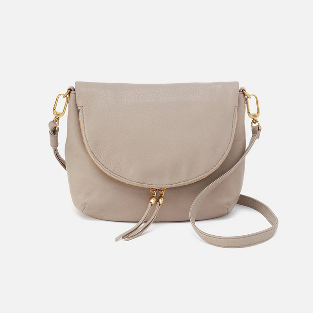 Hobo Fern Foldover Messenger in Taupe Handbags in  at Wrapsody