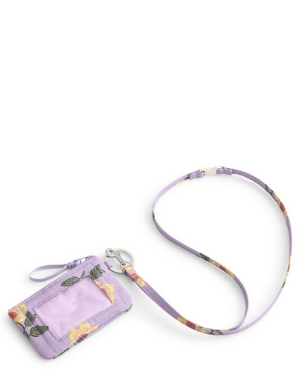 Vera Bradley Stamped Ditsy Floral Zip ID Breakaway Lanyard