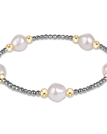 Enewton Purpose Admire Pearl 8mm Bracelet Faceted Silver Hematite