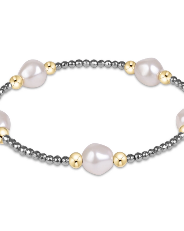 Enewton Purpose Admire Pearl 8mm Bracelet Faceted Silver Hematite Bracelets in at Wrapsody