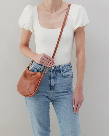 Hobo Phoebe Crossbody in Saddle Handbags in  at Wrapsody