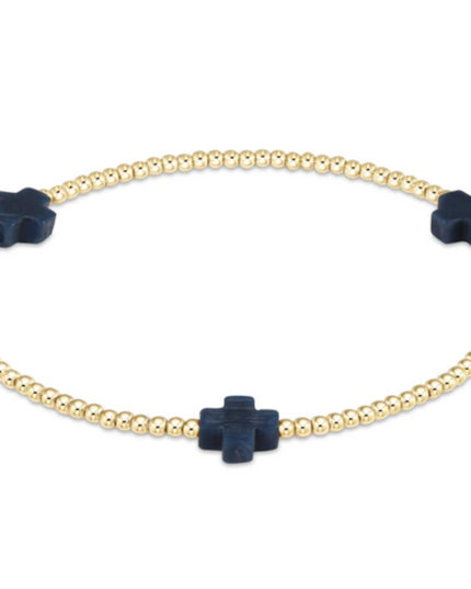 Enewton Signature Cross 2mm Bracelet Bracelets in Navy at Wrapsody