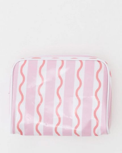Weezie Medium Toiletry Bag Archive Coral Squiggle