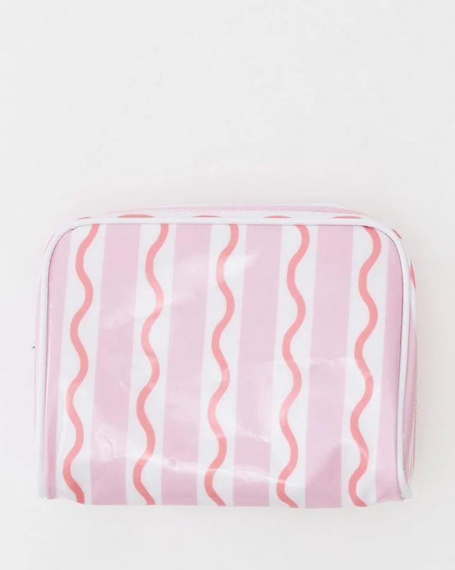 Weezie Medium Toiletry Bag Archive Coral Squiggle Travel Accessories in at Wrapsody