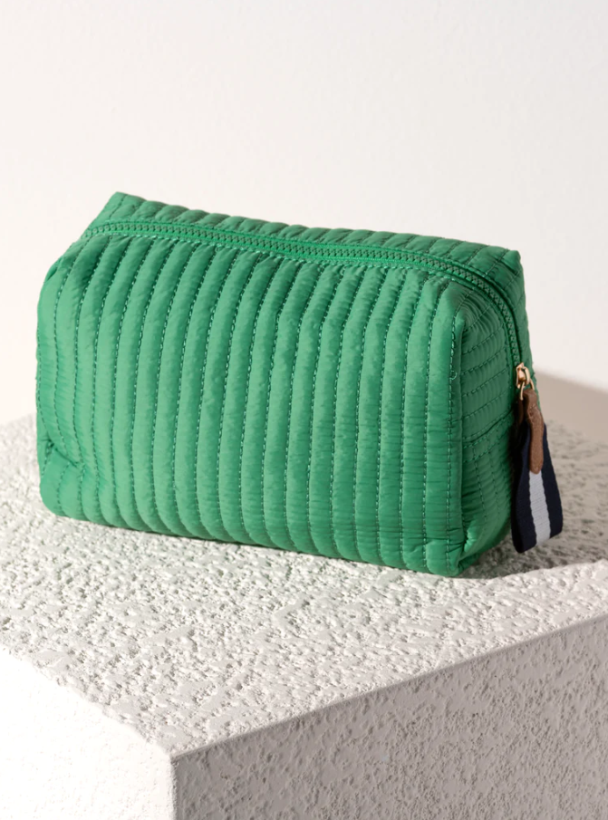 Large Boxy Cosmetic Pouch Cosmetic Bags in Green at Wrapsody