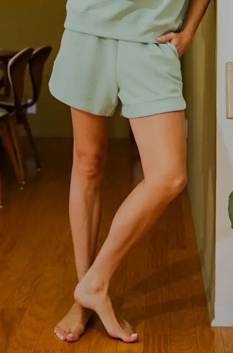Modal Pistachio Cream Tulip Shorts
