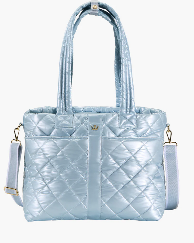 Oliver Thomas Wanderlust Tote Sky Blue Metallic Totes in at Wrapsody