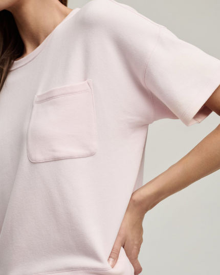 Barefoot Dreams Brushed Dropped Pullover Pink Loungewear in at Wrapsody