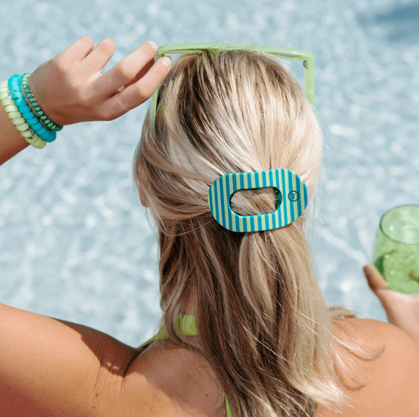 Teleties Cabana Cutie Round Flat Clip Small Hair Accessories in at Wrapsody
