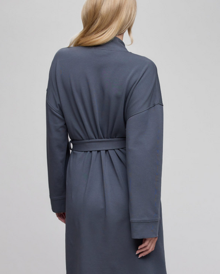 Barefoot Dreams Luxe Lounge Robe - Slate Blue Loungewear in at Wrapsody