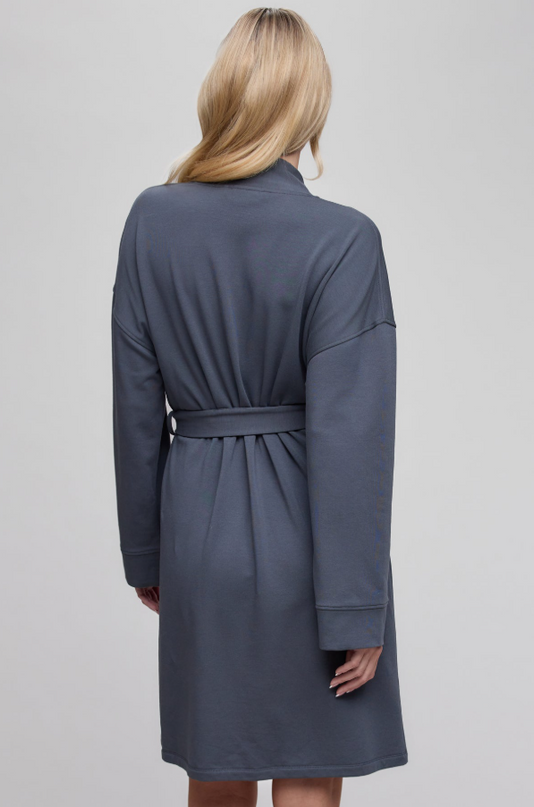 Barefoot Dreams Luxe Lounge Robe - Slate Blue Loungewear in at Wrapsody