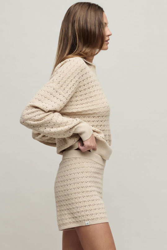 Barefoot Dreams Tulip Pointelle Stone Pullover
