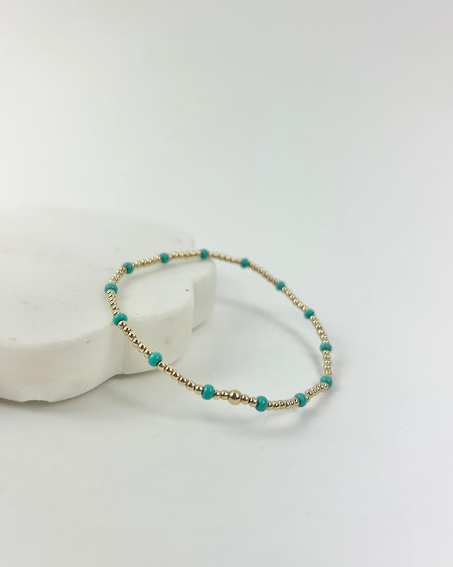 Beaded Blondes Poppi Dainty Turquoise Bracelet Bracelets in at Wrapsody