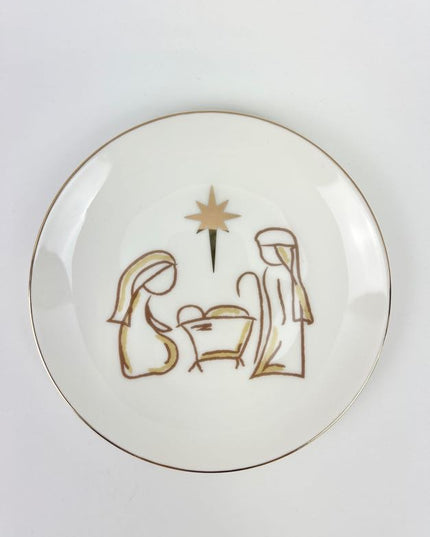 Nativity Gold Appetizer Plate Tabletop in  at Wrapsody