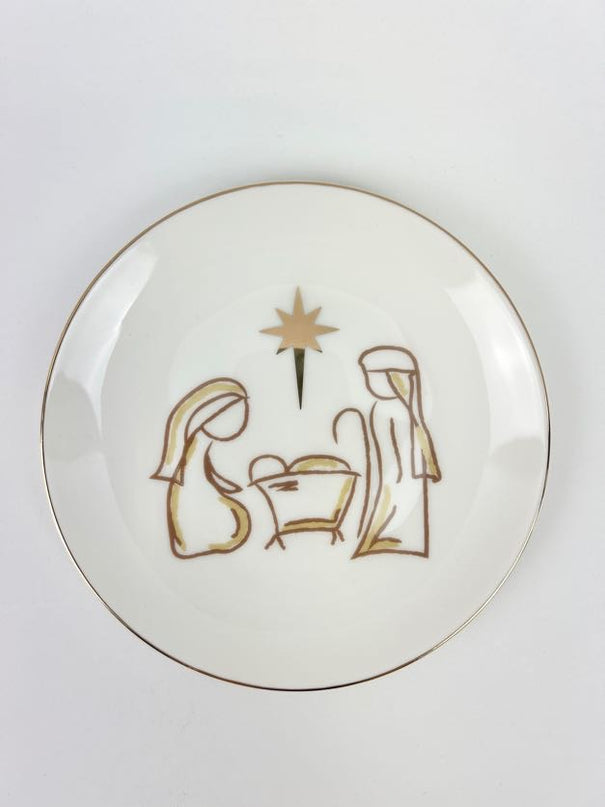 Nativity Gold Appetizer Plate Tabletop in  at Wrapsody