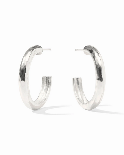 Julie Vos Havana Hoop Medium in Silver Earrings in at Wrapsody