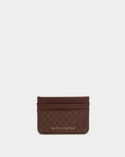 Nova Cardholder in Woven Texture Chocolate
