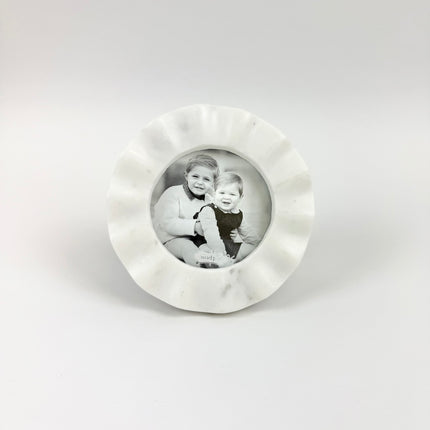 Marble Ruffle Circle Frame Picture Frames in at Wrapsody