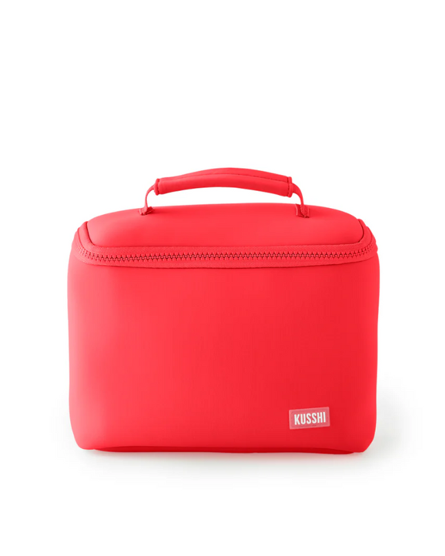 Neoprene Small Train Case Coral Red