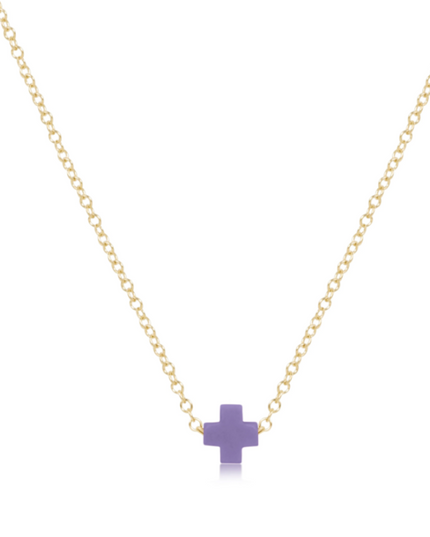 eGirl 14" Small Signature Cross Necklace - Purple