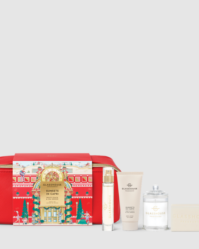 Glasshouse Travel Set Sunsets In Capri Bath & Body in at Wrapsody