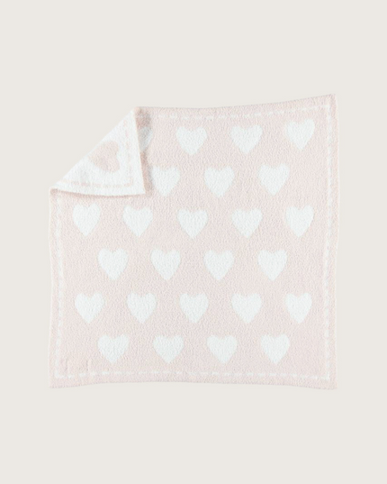 Barefoot Dreams CozyChic Pink Hearts Receiving Blanket