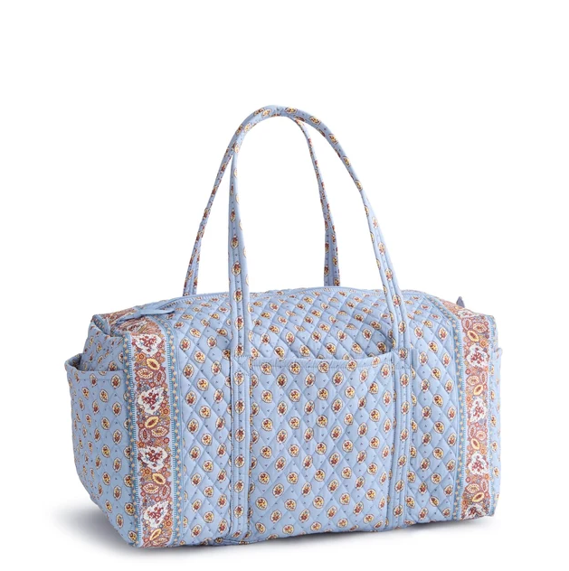 Vera Bradley Blue Leaf Large Original Duffle Luggage in at Wrapsody