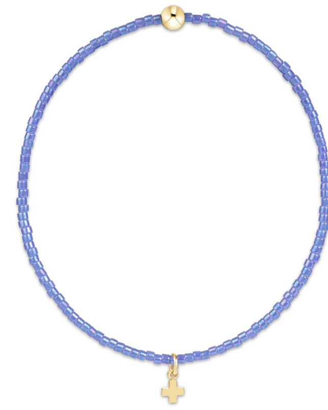 Enewton Signature Cross Small Gold Charm Bracelet Bright Blue Bracelets in at Wrapsody