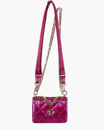 Oliver Thomas Maxed Out Wallet on a Chain - Raspberry Pink Metallic Handbags in  at Wrapsody