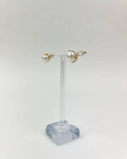 Carmen Pearl Cabochon Studs Earrings in at Wrapsody