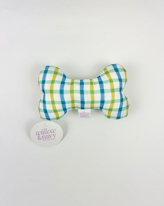 Blue Plaid 6" Dog Toy Pet in  at Wrapsody