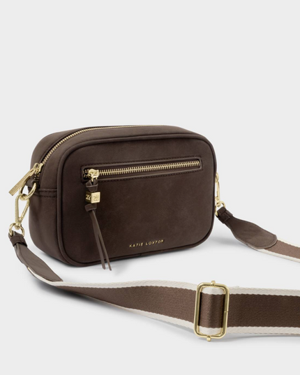 Lottie Crossbody Bag Bitter in Chocolate Suedette