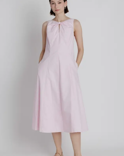 Keyhole Midi Dress in Pink Dresses in at Wrapsody