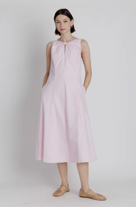 Keyhole Midi Dress in Pink Dresses in at Wrapsody