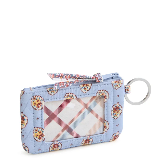 Vera Bradley Blue Leaf Zip ID Case