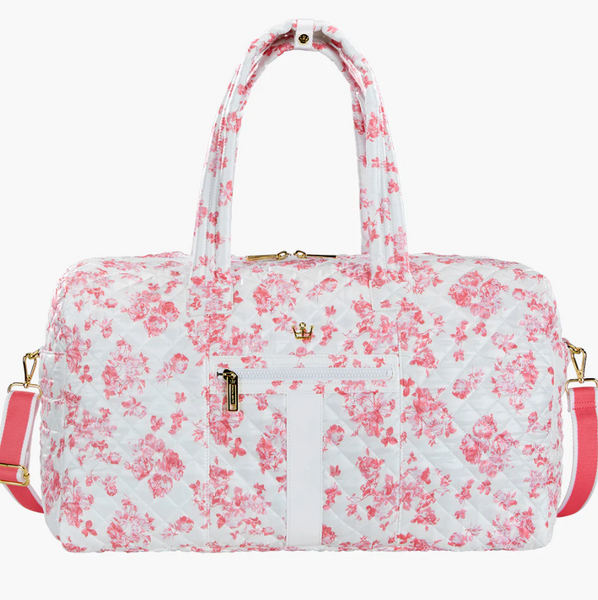 Oliver Thomas 24/7 Weekender Duffle Watermelon Pink Floral White