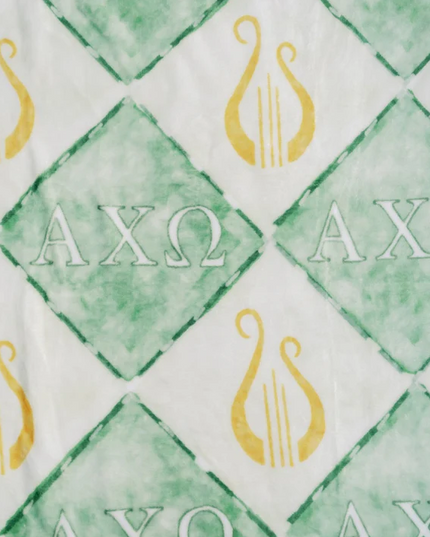 Sorority Flannel Fleece Blanket Greek in Alpha Chi Omega at Wrapsody