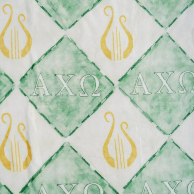 Sorority Flannel Fleece Blanket Greek in Alpha Chi Omega at Wrapsody