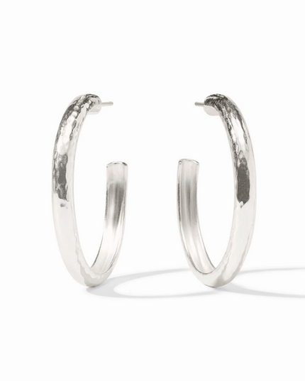 Julie Vos Havana Hoop Large in Silver Earrings in at Wrapsody